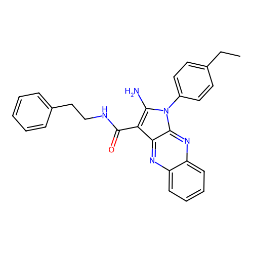 2-amino-1-(4-ethylphenyl)-N-phenethyl-1H-pyrrolo[2,3-b]quinoxaline-3-carboxamide structure