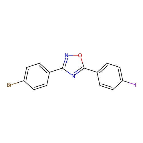 3-(4-Bromophenyl)-5-(4-iodophenyl)-1,2,4-oxadiazole structure