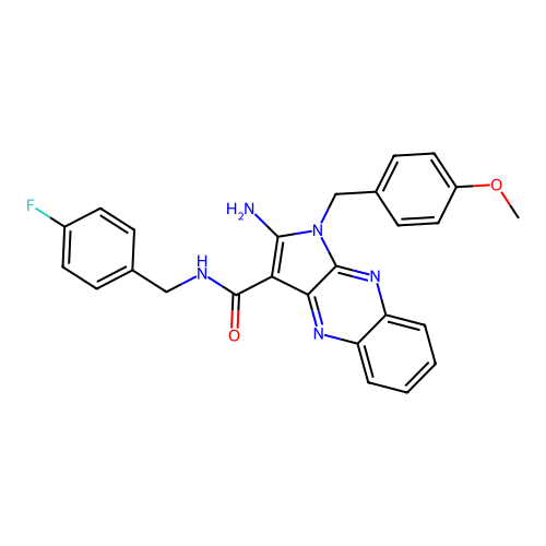 2-amino-N-(4-fluorobenzyl)-1-(4-methoxybenzyl)-1H-pyrrolo[2,3-b]quinoxaline-3-carboxamide structure