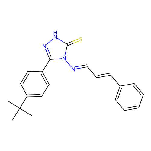 3-(4-tert-butylphenyl)-4-[(E)-[(E)-3-phenylprop-2-enylidene]amino]-1H-1,2,4-triazole-5-thione structure