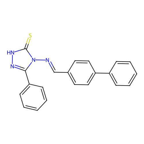 4-(([1,1'-Biphenyl]-4-ylmethylene)amino)-5-phenyl-4H-1,2,4-triazole-3-thiol structure