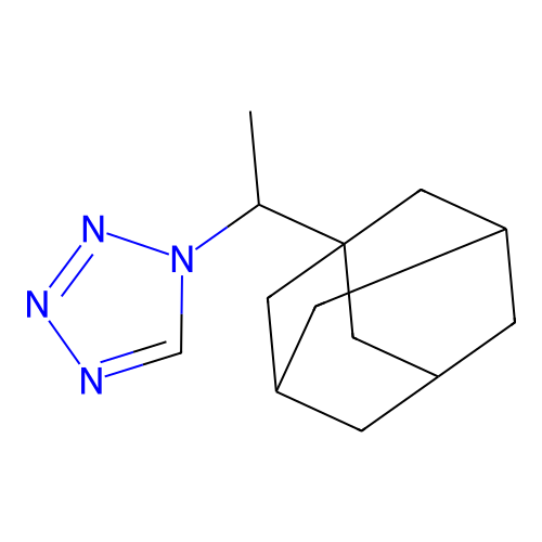 1-[1-(tricyclo[3.3.1.1~3,7~]dec-1-yl)ethyl]-1H-tetrazole structure
