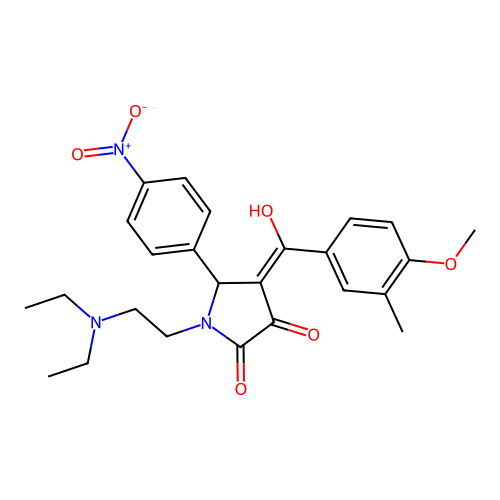 1-[2-(DIETHYLAMINO)ETHYL]-3-HYDROXY-4-(4-METHOXY-3-METHYLBENZOYL)-5-(4-NITROPHENYL)-1,5-DIHYDRO-2H-PYRROL-2-ONE structure