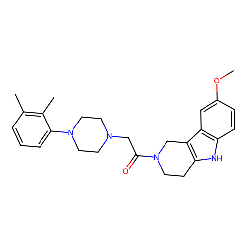 2-(4-(2,3-dimethylphenyl)piperazin-1-yl)-1-(8-methoxy-3,4-dihydro-1H-pyrido[4,3-b]indol-2(5H)-yl)ethanone structure