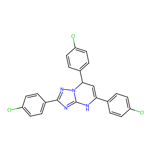 2,5,7-Tris(4-chlorophenyl)-3,7-dihydro[1,2,4]triazolo[1,5-a]pyrimidine structure
