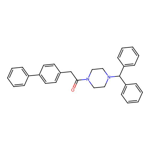 2-(Biphenyl-4-yl)-1-[4-(diphenylmethyl)piperazin-1-yl]ethanone structure