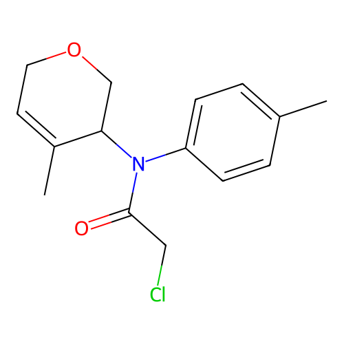 2-chloro-N-(4-methyl-3,6-dihydro-2H-pyran-3-yl)-N-(4-methylphenyl)acetamide structure