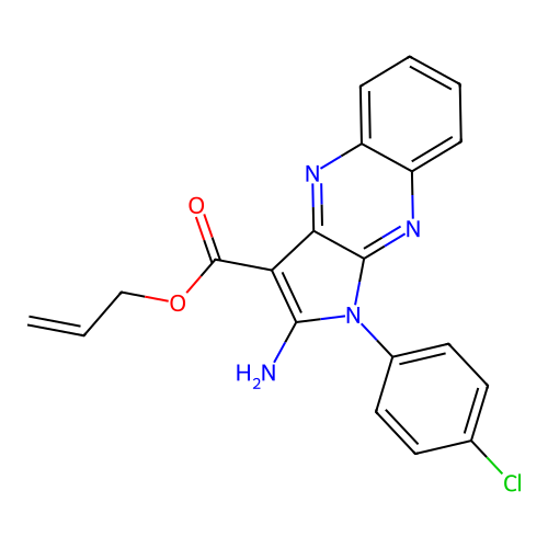 allyl 2-amino-1-(4-chlorophenyl)-1H-pyrrolo[2,3-b]quinoxaline-3-carboxylate structure