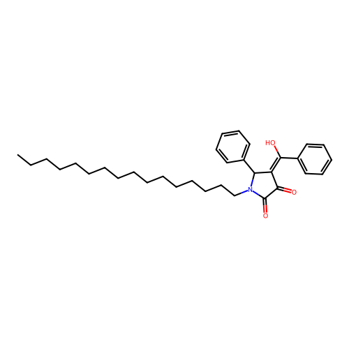 (4E)-1-hexadecyl-4-[hydroxy(phenyl)methylidene]-5-phenylpyrrolidine-2,3-dione structure