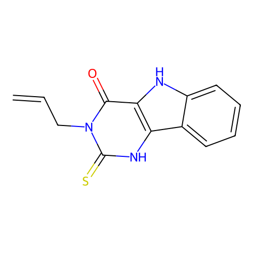 3-(prop-2-en-1-yl)-2-thioxo-1,2,3,5-tetrahydro-4H-pyrimido[5,4-b]indol-4-one structure