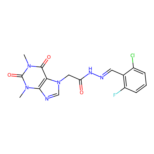 C16H14ClFN6O3 structure
