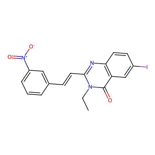3-ethyl-6-iodo-2-[(E)-2-(3-nitrophenyl)ethenyl]quinazolin-4-one structure