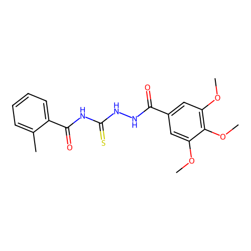 2-methyl-N-[[(3,4,5-trimethoxybenzoyl)amino]carbamothioyl]benzamide structure