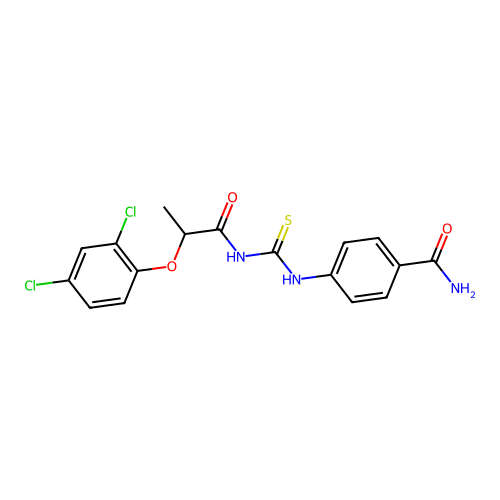 4-({[2-(2,4-Dichlorophenoxy)propanoyl]carbamothioyl}amino)benzamide structure