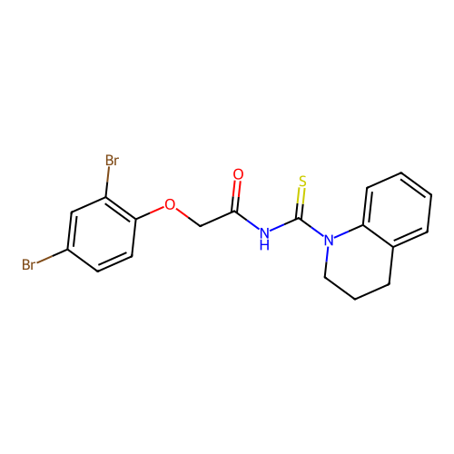 2-(2,4-dibromophenoxy)-N-(3,4-dihydro-1(2H)-quinolinylcarbothioyl)acetamide structure