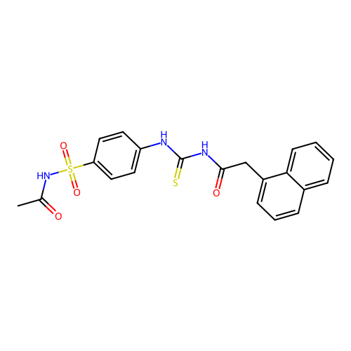 N-[[4-(acetylsulfamoyl)phenyl]carbamothioyl]-2-naphthalen-1-ylacetamide structure