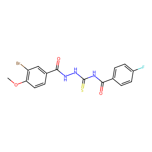 N-{[2-(3-bromo-4-methoxybenzoyl)hydrazino]carbothioyl}-4-fluorobenzamide structure