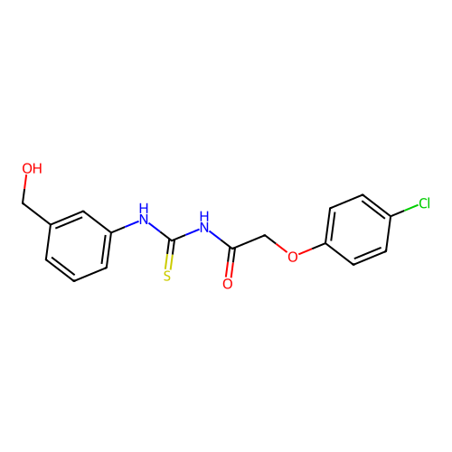 N-[(4-chlorophenoxy)acetyl]-N'-[3-(hydroxymethyl)phenyl]thiourea structure