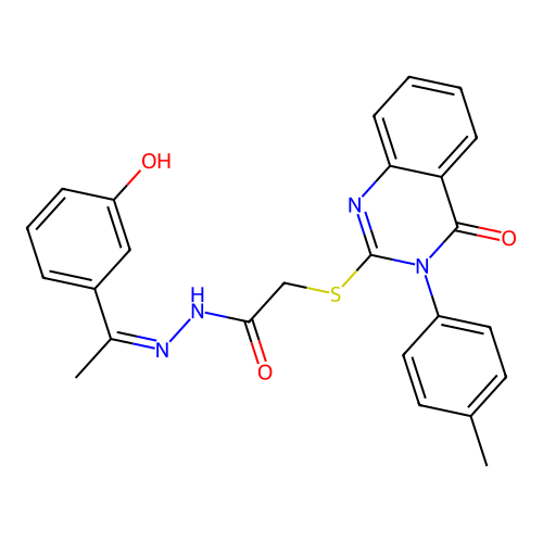 (Z)-N'-(1-(3-hydroxyphenyl)ethylidene)-2-((4-oxo-3-(p-tolyl)-3,4-dihydroquinazolin-2-yl)thio)acetohydrazide structure