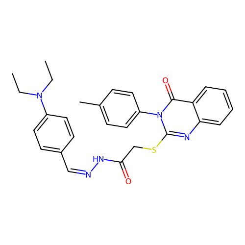 (Z)-N'-(4-(diethylamino)benzylidene)-2-((4-oxo-3-(p-tolyl)-3,4-dihydroquinazolin-2-yl)thio)acetohydrazide structure