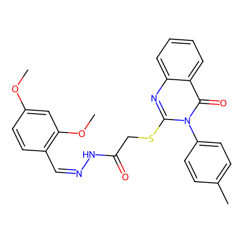 (Z)-N'-(2,4-dimethoxybenzylidene)-2-((4-oxo-3-(p-tolyl)-3,4-dihydroquinazolin-2-yl)thio)acetohydrazide structure
