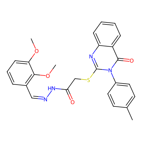 (Z)-N'-(2,3-dimethoxybenzylidene)-2-((4-oxo-3-(p-tolyl)-3,4-dihydroquinazolin-2-yl)thio)acetohydrazide structure