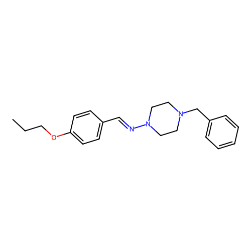 4-benzyl-N-[(E)-(4-propoxyphenyl)methylidene]piperazin-1-amine structure