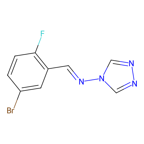 N-[(E)-(5-bromo-2-fluorophenyl)methylidene]-4H-1,2,4-triazol-4-amine structure