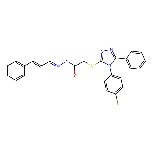 2-{[4-(4-bromophenyl)-5-phenyl-4H-1,2,4-triazol-3-yl]sulfanyl}-N'-[(1E,2E)-3-phenylprop-2-en-1-ylidene]acetohydrazide structure