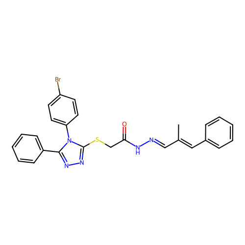 2-{[4-(4-bromophenyl)-5-phenyl-4H-1,2,4-triazol-3-yl]sulfanyl}-N'-[(1E,2E)-2-methyl-3-phenylprop-2-en-1-ylidene]acetohydrazide structure