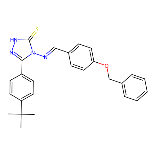 (E)-4-((4-(benzyloxy)benzylidene)amino)-5-(4-(tert-butyl)phenyl)-4H-1,2,4-triazole-3-thiol structure
