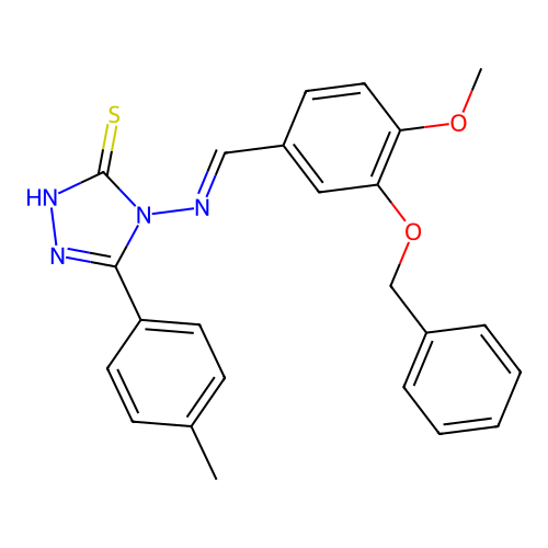(E)-4-((3-(benzyloxy)-4-methoxybenzylidene)amino)-5-(p-tolyl)-4H-1,2,4-triazole-3-thiol structure