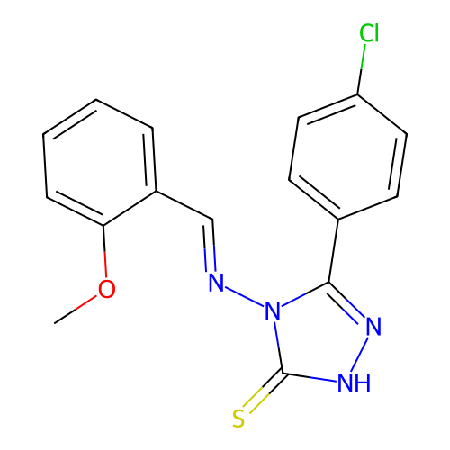 5-(4-Chlorophenyl)-4-((2-methoxybenzylidene)amino)-4H-1,2,4-triazole-3-thiol structure