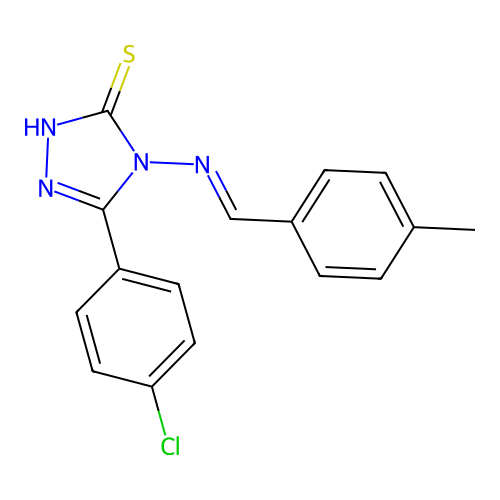 5-(4-Chlorophenyl)-4-((4-methylbenzylidene)amino)-4H-1,2,4-triazole-3-thiol structure