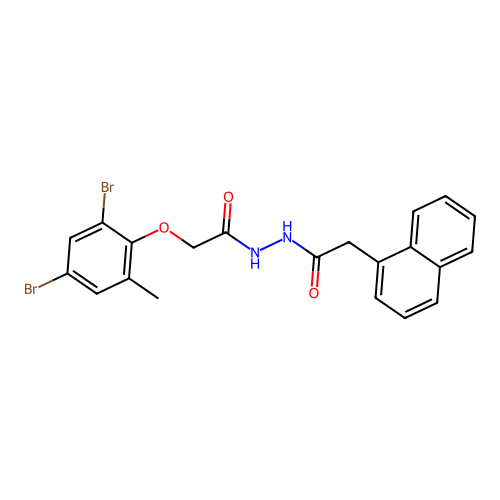 2-(2,4-dibromo-6-methylphenoxy)-N'-(1-naphthylacetyl)acetohydrazide structure