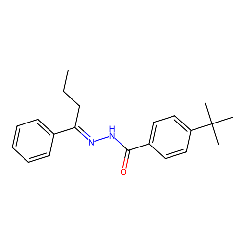 4-tert-butyl-N'-(1-phenylbutylidene)benzohydrazide structure