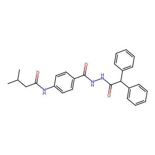 N-(4-{[2-(diphenylacetyl)hydrazino]carbonyl}phenyl)-3-methylbutanamide structure