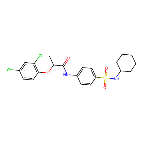 N-[4-(cyclohexylsulfamoyl)phenyl]-2-(2,4-dichlorophenoxy)propanamide structure