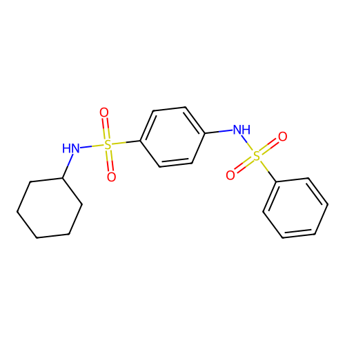 N-cyclohexyl-4-[(phenylsulfonyl)amino]benzenesulfonamide structure