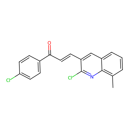 3-(2-Chloro-8-methyl-3-quinolinyl)-1-(4-chlorophenyl)-2-propen-1-one structure