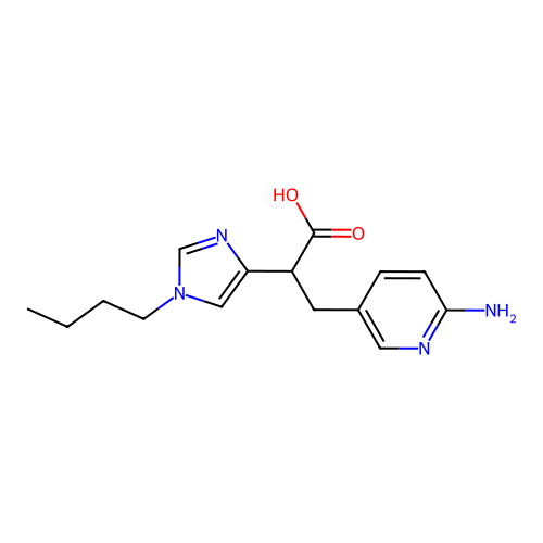 3-(6-Amino-pyridin-3-yl)-2-(1-butyl-1H-imidazol-4-yl)-propionic acid structure
