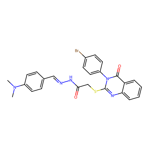 2-{[3-(4-bromophenyl)-4-oxo-3,4-dihydroquinazolin-2-yl]sulfanyl}-N'-{(E)-[4-(dimethylamino)phenyl]methylidene}acetohydrazide structure