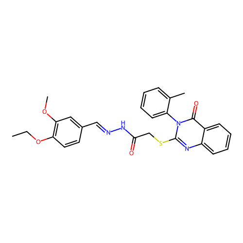(E)-N'-(4-ethoxy-3-methoxybenzylidene)-2-((4-oxo-3-(o-tolyl)-3,4-dihydroquinazolin-2-yl)thio)acetohydrazide structure