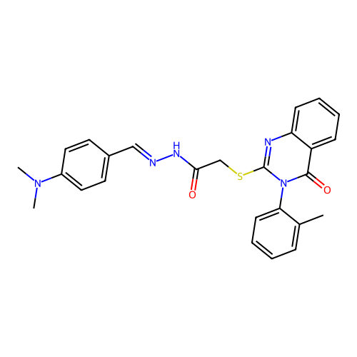 (E)-N'-(4-(dimethylamino)benzylidene)-2-((4-oxo-3-(o-tolyl)-3,4-dihydroquinazolin-2-yl)thio)acetohydrazide structure