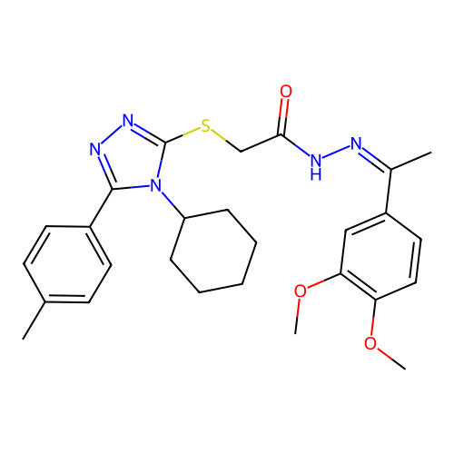 2-{[4-CYCLOHEXYL-5-(4-METHYLPHENYL)-4H-1,2,4-TRIAZOL-3-YL]SULFANYL}-N'-[(Z)-1-(3,4-DIMETHOXYPHENYL)ETHYLIDENE]ACETOHYDRAZIDE structure
