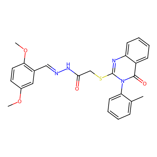 (E)-N'-(2,5-dimethoxybenzylidene)-2-((4-oxo-3-(o-tolyl)-3,4-dihydroquinazolin-2-yl)thio)acetohydrazide structure