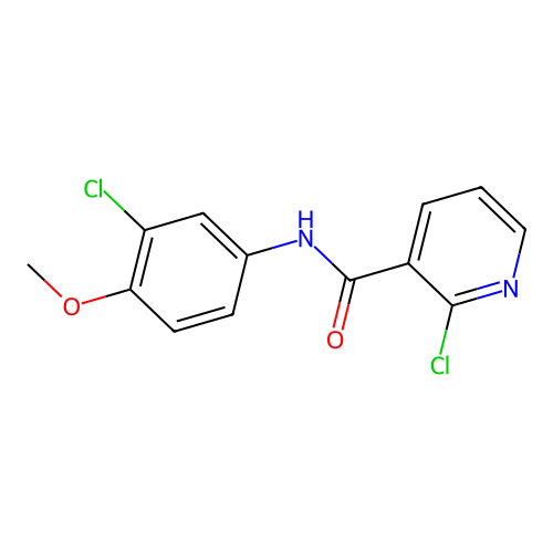 2-chloro-N-(3-chloro-4-methoxyphenyl)pyridine-3-carboxamide structure