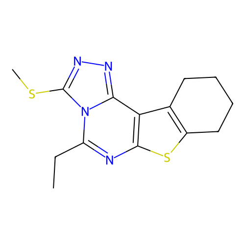 5-ethyl-3-(methylsulfanyl)-8,9,10,11-tetrahydro[1]benzothieno[3,2-e][1,2,4]triazolo[4,3-c]pyrimidine structure