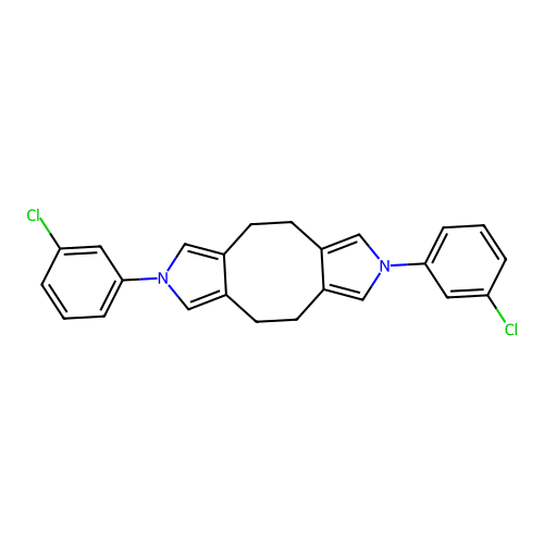 2,7-Bis(3-chlorophenyl)-2,4,5,7,9,10-hexahydrocycloocta[1,2-c:5,6-c']dipyrrole structure
