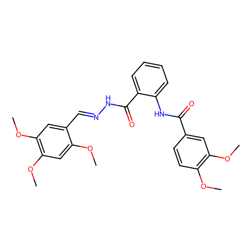 (E)-3,4-dimethoxy-N-(2-(2-(2,4,5-trimethoxybenzylidene)hydrazinecarbonyl)phenyl)benzamide structure
